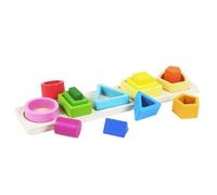Sosoport Geometric Shape Matching Toy for Toddlers Wooden Educational Puzzle with Gradient Colors for Fine Motor Skill Development and Visual Learning Gift