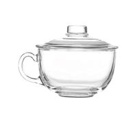 Sosoport Glass Salad Bowl with Lid and Handle Transparent Food Container for Home and Restaurant Multi Purpose Fruit Porridge Milk Bowl Serving Dish for Parties and Daily Use