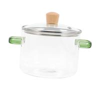 Sosoport Glass Stew Pot with Lid and Double Handles Clear Borosilicate Glass Cooking Pot for Soup Noodles and Chicken of Mushroom Heat Resistant for Gas Stove and Everyday Use