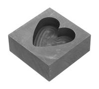 Sosoport Graphite Heart Casting Molds Low Energy Consumption High Purity Black Metal Melting Kit for Melting Metals and Heart Crafts
