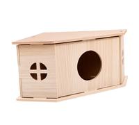 Sosoport Guinea Pig House Wooden Triangular Sleeping Quarters Hamster Enclosure Rat Cave