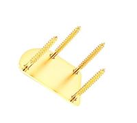 Sosoport Guitar Neck Plate Replacement Easy Mounting Golden Stainless Steel with Screws 4-hole Neck Joint Plate for Electric Guitar and Bass