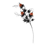 Sosoport Halloween Decoration Fake Branches Pumpkin Halloween Table Decor Flowers Fake Plants Artificial Maple Leaf Branches Artificial Maple Leaf Stems Plastic Black