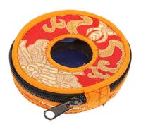 Sosoport Handcrafted Nepalese Meditation Bell Storage Bag Portable Protective Pouch for Cymbals and Tibetan Bells Sturdy Polyester Zipper Closure for Travel and Meditation Random Color