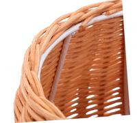 Sosoport Handmade Small Wicker Pear Shaped Storage Basket with Lid Natural Willow Handwoven Organizer for Decor Fruit Holder Thanksgiving Centerpiece and Fall Harvest Party Decoration