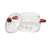 Sosoport Heat Resistant Borosilicate Glass Stew Pot with Double Handles Transparent Cooking Pot for Home Kitchen Clear Pasta and Vegetable Easy Clean Household Cookware