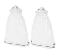 Sosoport Heat Resistant Cover for Iron 2pcs, White Iron Shoe Protector, 9.2x6.1 Inch PTFE Stainless Steel Sole Plate Protector for Fabric Protection