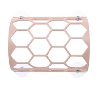 Sosoport Hexagonal Reptile Climbing Shelf Suction Cup Mount, Beige Plastic | 3d Multi-layer Build, Simulated Bark Texture, Wall Mounted for Glass Terrariums and Small Enclosures