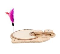 Sosoport Interactive Cat Toy Kurema Cat Pickle Board Sisal Scratch Pad for Kitten Preserves Furniture