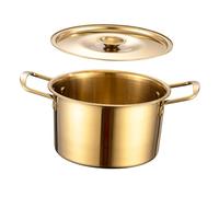 Sosoport Korean Noodle Pot with Lid and Dual Handles Multi Functional Ramyun Cooking Pot for Ramen Instant Noodles Soup Aluminum Core for Even Heat Absorption