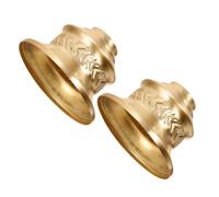 Sosoport Lamp Decorative Collar 2pcs Vintage Shade with Wheat Adapter Brass Pattern, Compatibility and Light Diffusing Features Fixture Caps for Cafes and Living Rooms