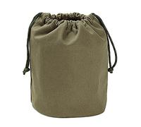 Sosoport Large Capacity Camping Storage Drawstring Canvas Bag, Outdoor Tableware Organizer with Hanging Gargle Container, Army Green Practical Storage Sack for Travel and Hiking