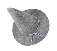 Sosoport Light Grey Scarecrow Costume Hat Felt Halloween Cosplay Accessory Creepy Witch Wizard Demon Headwear for Sorcerer Dress Up Party Outdoor Weather-resistant