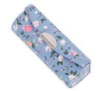 Sosoport Lipstick Holder for Purse with Mirror Portable Women Lipstick Case Embroidered Floral Brocade Storage Box 3.43X1.30X1.18 Inch