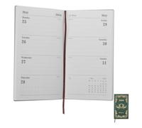 Sosoport Management Notebook Mini Pu Cover Weekly Monthly Calendar Organizer Dated Academic Year Planner for Students Entrepreneurs