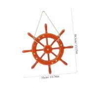 Sosoport Mediterranean Style Rudder Steering Wheel Craft Chocolate Home Decor Retro Nautical Ornament for Wall Hanging and Bar Decoration