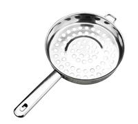 Sosoport Metal Colander Spoon for Hot Pot Cooking with Hanging Hook, Stainless Steel Skimmer Spoon Protects from Scald, Kitchen Utensil for Home and Bar Use