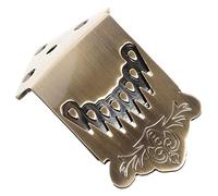 Sosoport Metal Mandolin Tailpiece with Screws 8 String Traditional Mandolin Accessory Bronze Pattern Replacement Part