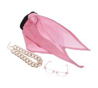 Sosoport Middle Eastern Pet Headscarf for Small Dogs and Cats Lightweight Breathable Arab Bandana with Sunglasses Chain Necklace Comfortable Dubai-inspired Costume for Halloween and Themed