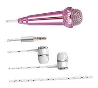 Sosoport Mini Wired Handheld Microphone for Singing and Voice Recording, Portable Small Vocal Microphone Compatible with Smartphone, Rose Compact Recording Mic for Karaoke and Online Chat
