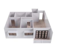 Sosoport Miniature Apartment Model Kit 1:50 Scale Abs+acrylic White Visible Cross-section for Homework and Room Layout Kit Projects Educational Training