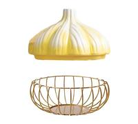 Sosoport Multi Function Garlic Keeper and Egg Storage Basket Iron Art Hollow Kitchen Organizer for Home Use Capacity Container for Garlic Ginger Eggs and Small Food Items Space Saving