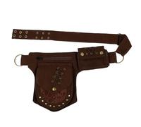 Sosoport Multi-pocket Large Phone Waist Bag with Phone Holder, Tactical Crossbody Pouch for Men Women, Portable Outdoor Belt Pack for Hiking Camping Rescue - Brown