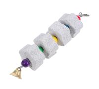 Sosoport Natural Stone Beak Grinder Chew String for Small Animals Parrots Rabbits Hamsters Chinchillas Squirrels Bird Cage Accessory Teeth Grinding Block for Healthy Beak and Teeth