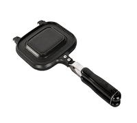 Sosoport Non-Stick Double-Sided Griddle Pan for Gas Electric Stoves Sandwich Bread Mold Frying Pan Even Heat Retention for Grilling Roasting Frying Snacks and More Easy Clean Black Cookware