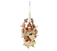 Sosoport Parrot Chewing Toy for Birds Natural Wood Hanging Foraging Toy Easy to Install for Macaws Cockatoos and Parrots and Safe Bird Cage Accessory