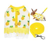 Sosoport Pet Harness Vest Animal Harness Leash Set m Size Yellow Pineapple Print Sturdy and Comfortable