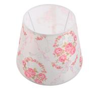 Sosoport Pink Floral Linen Fabric Lampshade 22cm Small Flower Pattern Ceiling Light Shade Cover for Bedroom Pendant Lamp Retro Decorative Lamp Shade
