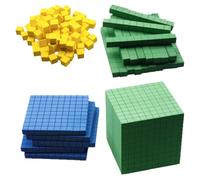 Sosoport Place Value Blocks Set - Foam Eva Math Manipulative Cubes with Units, Dozens, Hundreds, Thousands - Mixed Colors Educational Counting for Early Math Learning and Random Color