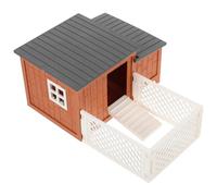 Sosoport Plastic Chicken Coop Toy Diy Assembly Model Farm House Educational Kit for Kids Miniature Poultry Fencing Scene Decoration