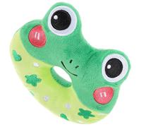 Sosoport Plush Green Frog Squeak Donut Dog Chew for Puppies Sturdy Molar Teething Interactive Pet Plaything for Training and Chewing