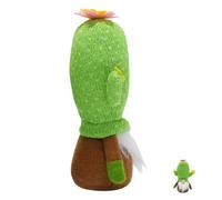 Sosoport Plush Succulent Gnome Doll Artistic Faceless Cactus Figurine for Tiered Tray Table Decor Summer Plush Plant Accessories Cute Compact Decoration for Desk and Photo Background