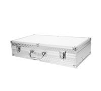 Sosoport Portable Aluminum Microphone Case for 2 Wireless Mics KTV Protective Box Lightweight Metal Equipment Storage Carry Handle