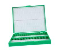 Sosoport Prepared Microscope Slide Storage Box with Plastic and Sponge Construction Secure Holder for Biological Specimens for Beginners Practicing Microscopy and Educational Use Green