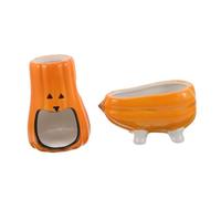 Sosoport Pumpkin Shaped Ceramic Hamster Water Bottle Holder with Widen Bottom Stand Anti-fall Design Dual Function Water Dispenser and Hideout for Mice Gerbils Rats Small Animals