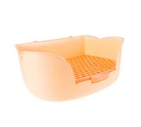 Sosoport Rabbit Litter Box Tray with Grate for Small Animals Easy to Clean Plastic Potty Trainer for Guinea Pigs Ferrets Chinchillas Hamsters Supports Litter Training and Cage Use