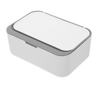 Sosoport Rectangular Tissue Box Lid, Dustproof Wipes Dispenser Storage Case, Large White and Grey Wipes Holder for Bathroom and Desktop