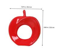 Sosoport Red Ceramic Apple Figurine Sculpture Decorative Statue Ornament for Home Office Bedroom Living Room Desk Decor Creative Craft Art Gift