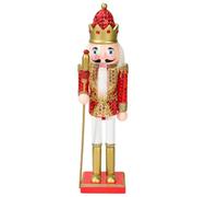 Sosoport Red Glitter Wooden Nutcracker Soldier Desktop Christmas Ornament