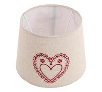 Sosoport Red Linen Embroidered Drum Lamp Shade for Table Lamps Compatible with E27/e14 Bases, Stable Fit and Excellent Breathability, for Nordic Homes and Reading Corners