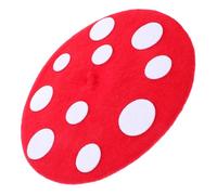 Sosoport Red Mushroom Beret Hat for Party Cosplay Headgear Photography Prop Lively Design Comfortable Fit for Easter Holiday Costume and Masquerade Role Play