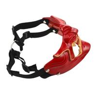 Sosoport Red Samurai Mask for Men, Japanese Warrior Half Face Resin Mask with Comfortable Fit, Universal Wear for Indoor and Outdoor Party Halloween Cosplay Prop