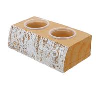 Sosoport Reptile Water Bowl Double Bowl Magnetic Feeder Ledge for Gecko Lizard Pet Tank Space Saving Feeding