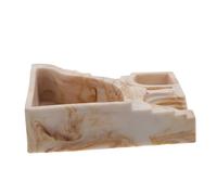 Sosoport Resin Water Feeding Tank for Reptiles Natural-Looking Water Dish for Lizards Corn Snakes Reptile Food Container Easy Access