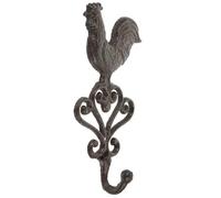 Sosoport Retro Cast Iron Wall Hook Rooster Shape Coat Hanger Heavy Duty Metal Wall-Mounted Hook for Bathroom Towel and Clothes Storage