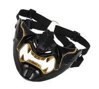 Sosoport Samurai Half Face Mask Black Resin Material Japanese Warrior Demon Style Comfortable Fit Universal Wear for Roleplaying Mask Gathering and Outdoor Party Halloween Cosplay